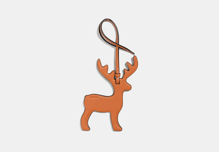 COACH®,DEER ORNAMENT,Leather,Gifting Orange,Front View