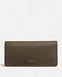 COACH®,SLIM WALLET IN COLORBLOCK,Leather,Gunmetal/Fatigue Multi,Front View