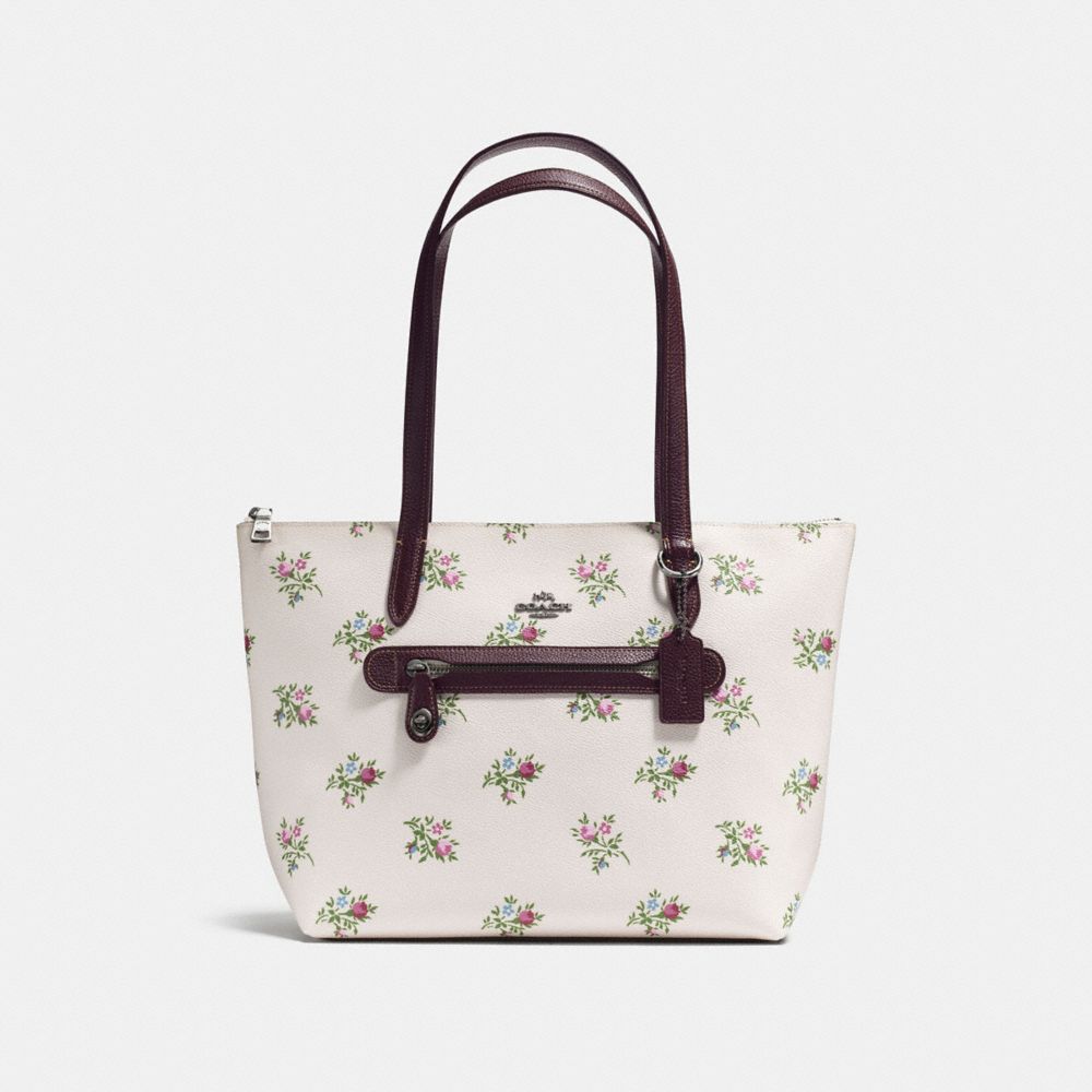 Taylor Tote With Cross Stitch Floral Print