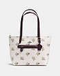 COACH®,TAYLOR TOTE WITH CROSS STITCH FLORAL PRINT,pvc,X-Large,Dark Gunmetal/Chalk Cross Stitch Floral,Front View