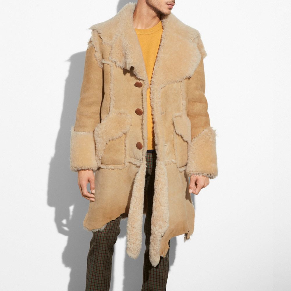 Coach shearling shop coat mens