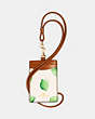 COACH®,ID LANYARD WITH LIME PRINT,Gold/Chalk Green Multi,Front View