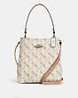 COACH®,TOWN BUCKET BAG WITH HORSE AND CARRIAGE PRINT,pvc,Medium,Silver/Cream Beige Multi,Front View