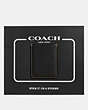 COACH®,PHONE POCKET STICKER,Leather,Black,Front View