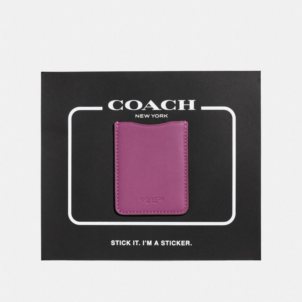 COACH®,PHONE POCKET STICKER,Leather,Primrose,Front View