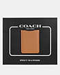 COACH®,PHONE POCKET STICKER,Leather,Saddle,Front View