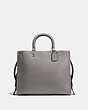 COACH®,ROGUE BAG,Leather,Large,Black Copper/Heather Grey,Front View