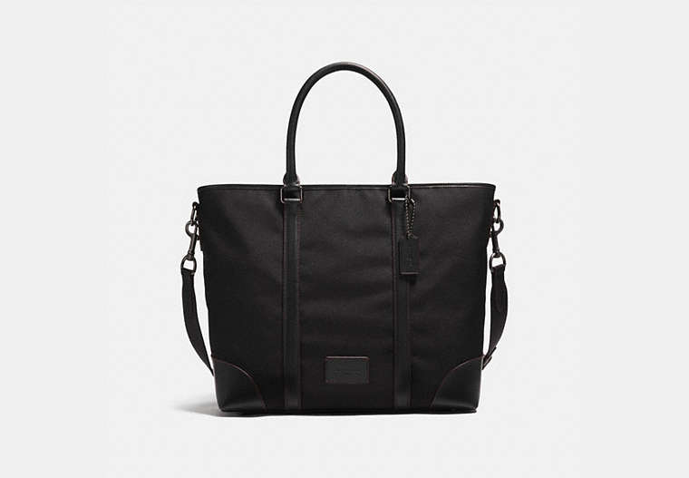 COACH®,METROPOLITAN TOTE,Mixed Material,X-Large,Black Antique Nickel/Black,Front View