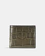 COACH®,DOUBLE BILLFOLD WALLET,Leather,MOSS,Front View