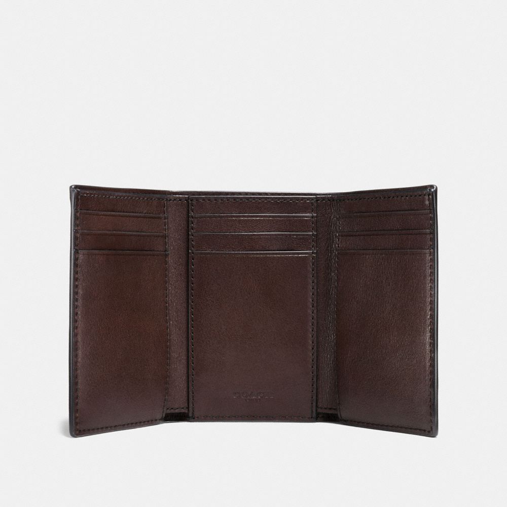 COACH®,TRIFOLD WALLET,Smooth Leather,Chestnut,Inside View,Top View