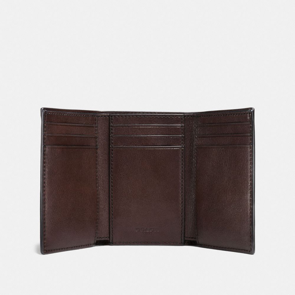 COACH®,Trifold Wallet,Calfskin Leather,Tri Fold,Logo,Casual,,Inside View,Top View