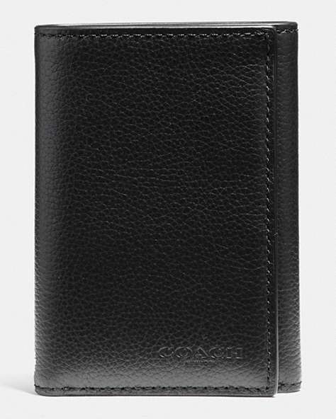 COACH®,TRIFOLD WALLET,Black,Front View