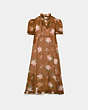 COACH®,UNDERPINNING DRESS,Silk,BROWN MULTICOLOR,Front View