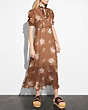 COACH®,UNDERPINNING DRESS,Silk,BROWN MULTICOLOR,Scale View
