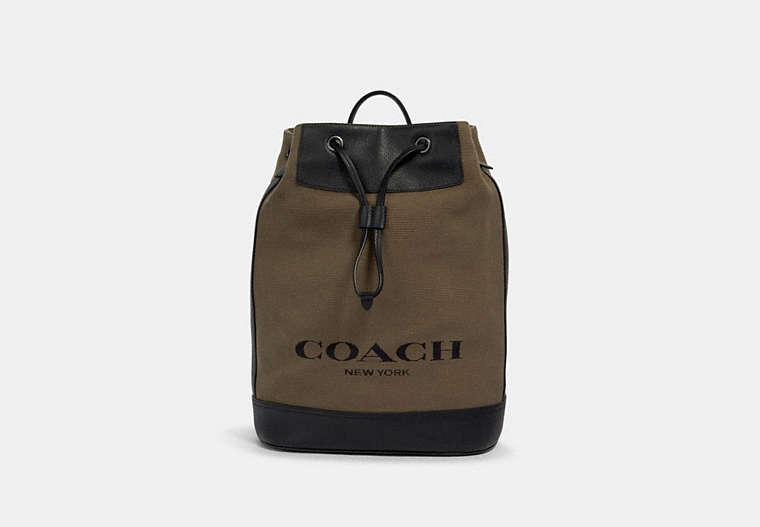 Hudson Drawstring Closure Backpack With Coach Print