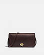 COACH®,VINTAGE DINKY CROSSBODY 9,Leather,Mini,Brass/Oxblood,Front View