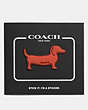 COACH®,DOG STICKER,Leather,Multicolor,Front View