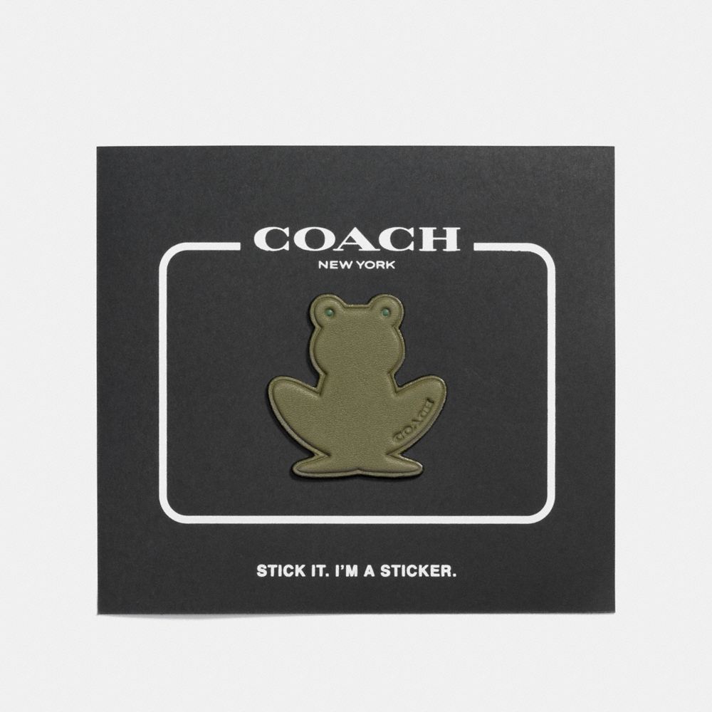 COACH®,FROGGY STICKER,Leather,Multicolor,Front View