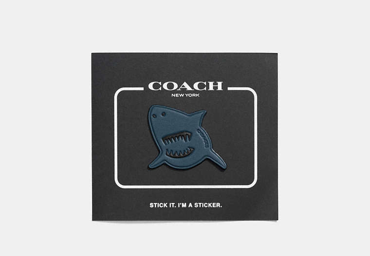 COACH®,SHARKY STICKER,Leather,Multicolor,Front View