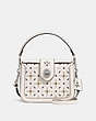 COACH®,PAGE CROSSBODY WITH PRAIRIE RIVETS,Leather,Small,Light Antique Nickel/Chalk,Front View
