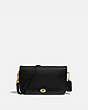 COACH®,VINTAGE DINKY CROSSBODY,Leather,Small,Brass/Black,Front View