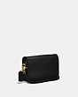 COACH®,VINTAGE DINKY CROSSBODY,Leather,Small,Brass/Black,Angle View