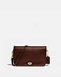 COACH®,VINTAGE DINKY CROSSBODY,Leather,Small,Brass/Mahogany,Front View