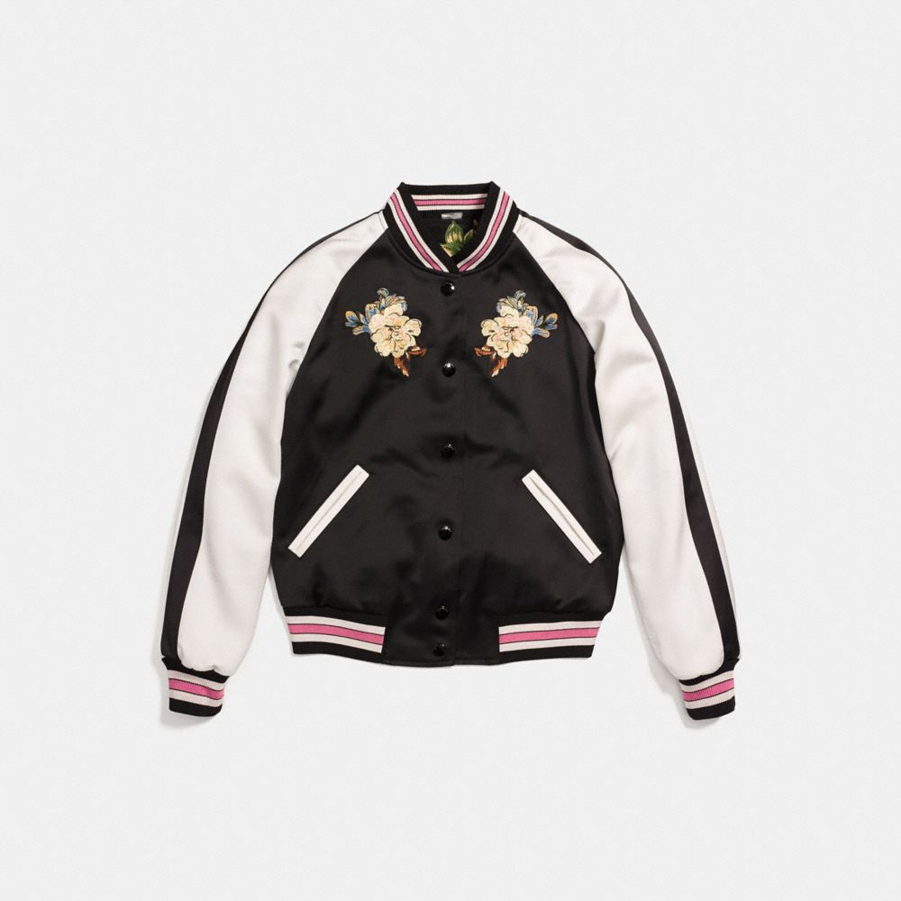 COACH GB Reversible Satin Varsity Jacket