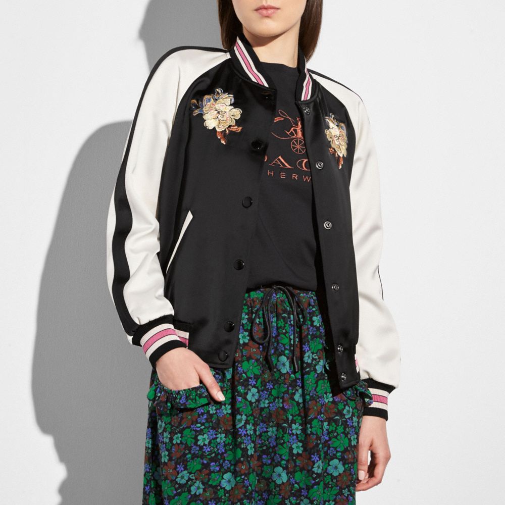 Floral varsity outlet jacket