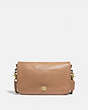 COACH®,RESTORED DINKY CROSSBODY 10,Leather,Brass/Tan,Front View