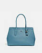 COACH®,BAILEY CARRYALL,PU Split Leather,Large,Dark Gunmetal/Chambray,Front View