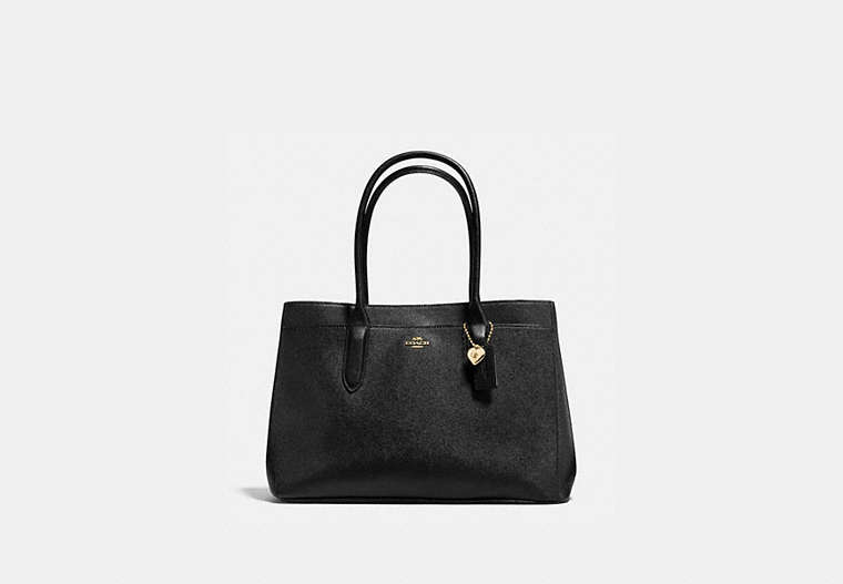 COACH®,BAILEY CARRYALL,PU Split Leather,Large,Light Gold/Black,Front View