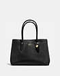 COACH®,BAILEY CARRYALL,PU Split Leather,Large,Light Gold/Black,Front View