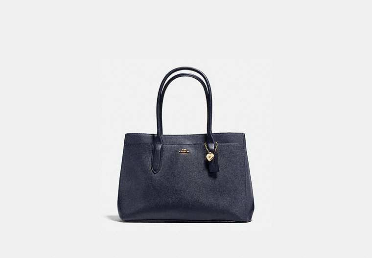 COACH®,BAILEY CARRYALL,PU Split Leather,Large,Light Gold/Navy,Front View