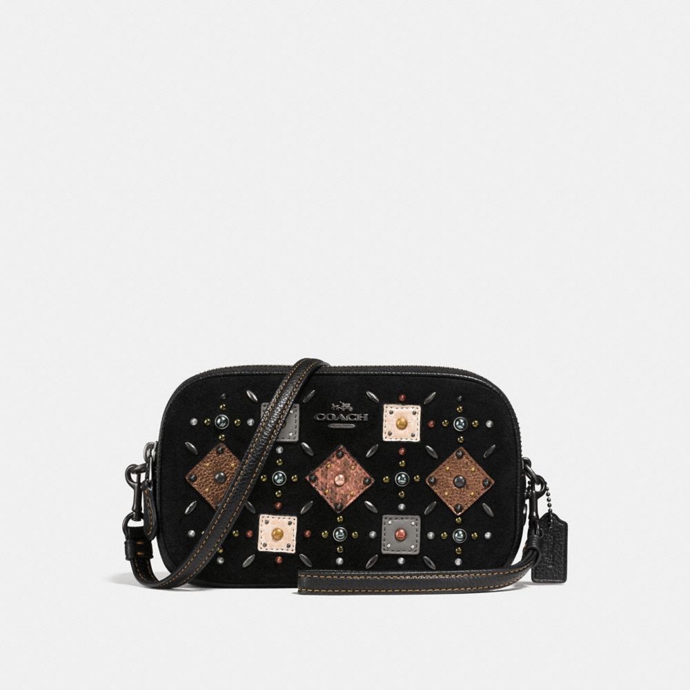 COACH COACH Crossbody Clutch With Prairie Rivets And Snakeskin Detail