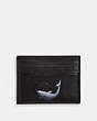 COACH®,CARD CASE WITH TATTOO,Leather,Black,Front View
