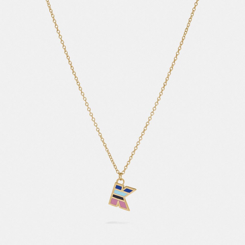 80's Retro Alphabet K Charm Necklace