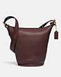 COACH®,RESTORED DUFFLE 13,Smooth Leather,Large,Brass/Oxblood,Front View