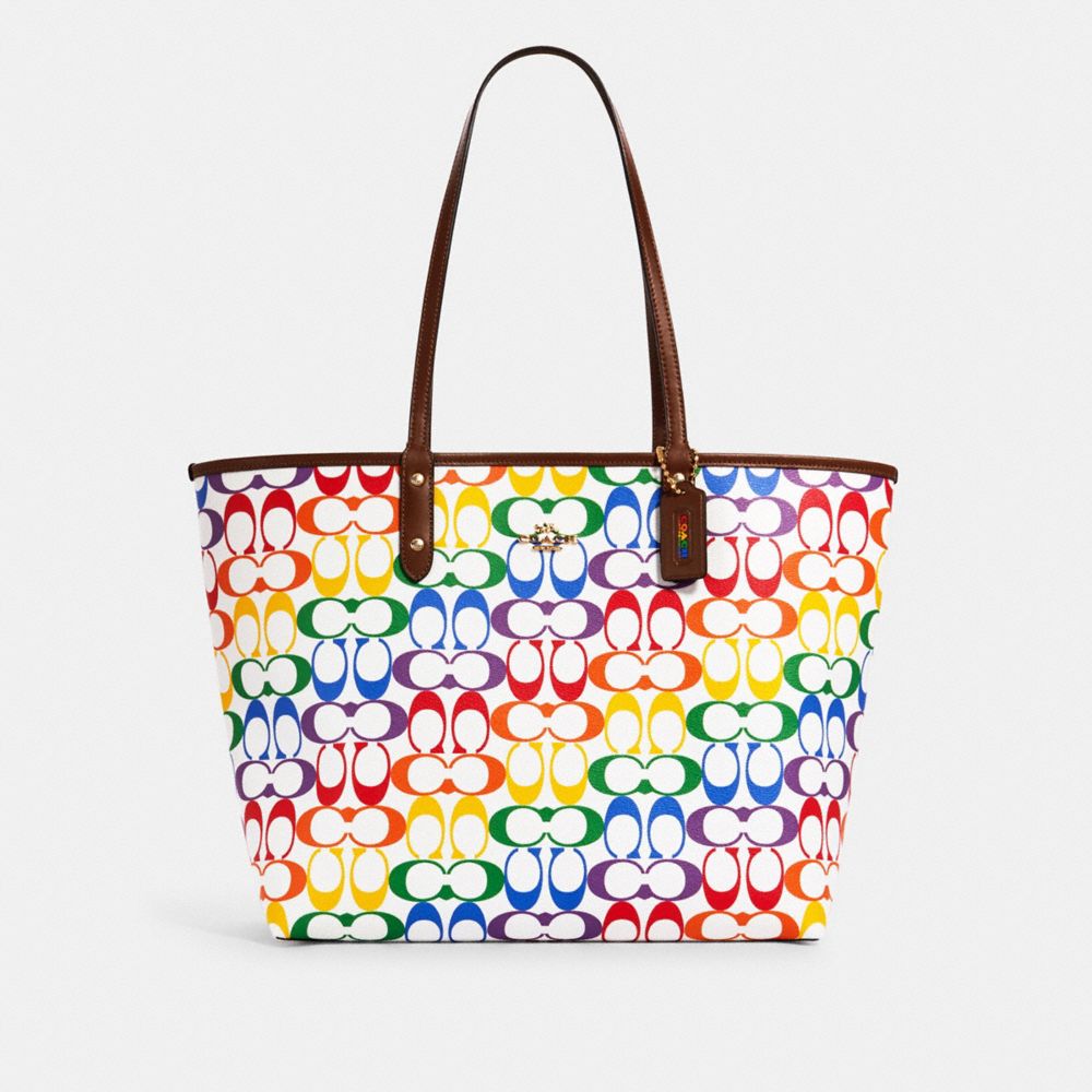 COACH® Outlet  Reversible City Tote With Banana Print