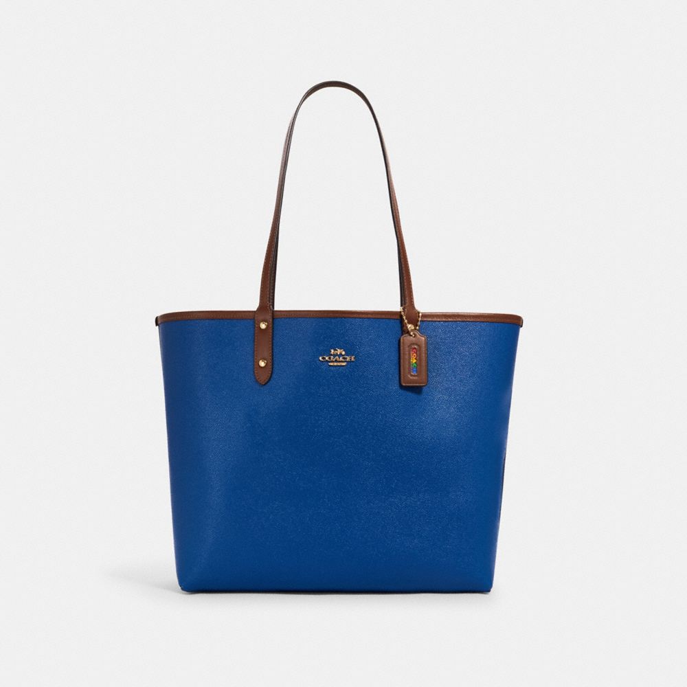 COACH Outlet Reversible City Tote In Rainbow Signature Canvas