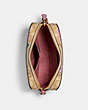 COACH®,MINI CAMERA BAG IN SIGNATURE CANVAS WITH PRAIRIE ROSE PRINT,Gold/Khaki Multi,Inside View,Top View