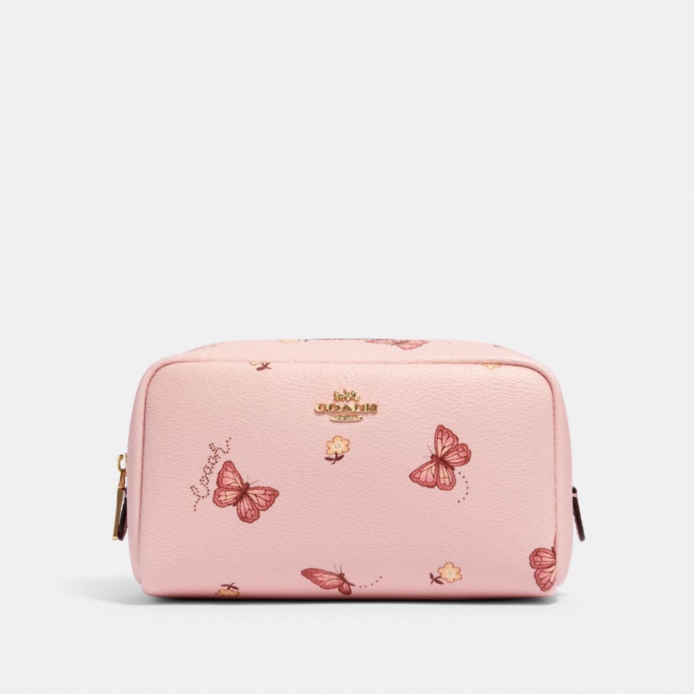 COACH® Outlet  Small Boxy Cosmetic Case With Butterfly Print