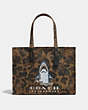 COACH®,SHARKY TOTE 42,Mixed Material,Army Green/Black Copper,Front View