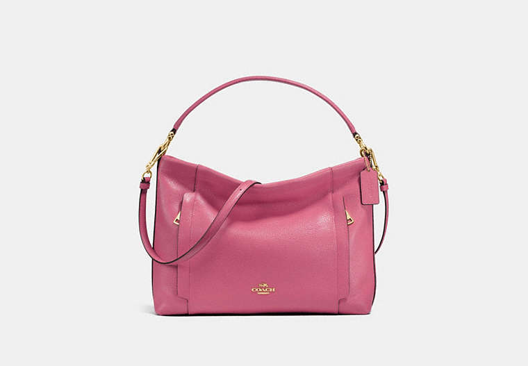 COACH®,SCOUT HOBO,Leather,Medium,Light Gold/Rouge,Front View