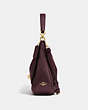 COACH®,TURNLOCK HOBO,Leather,Large,GD/Burgundy,Angle View