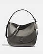 COACH®,TURNLOCK HOBO,Leather,Large,GM/GUNMETAL,Front View
