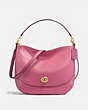 COACH®,HOBO TOURNANT,Cuir,Or Clair/Rouge,Front View