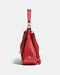 COACH®,TURNLOCK HOBO,Leather,Large,Silver/True Red,Angle View