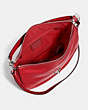 COACH®,TURNLOCK HOBO,Leather,Large,Silver/True Red,Inside View,Top View
