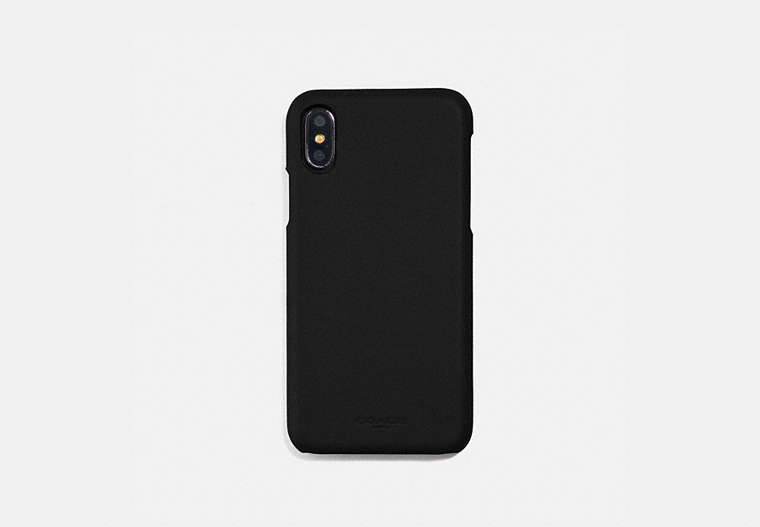 COACH®,IPHONE 6S/7/8/X/XS CASE,Leather,Black,Front View